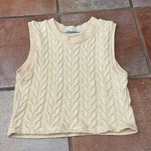 Zara Cableknit cropped pullover sweater vest Large